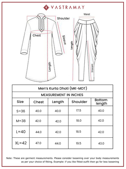 Men's Red Viscose Kurta And Dhoti Set